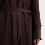 ROHE - Silk open back wrap dress | mahogany