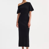 ROHE - Asymmetrical knitted dress | black