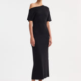 ROHE - Asymmetrical knitted dress | black