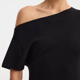 ROHE - Asymmetrical knitted dress | black