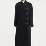 ROHE - Mandarin wool coat | black
