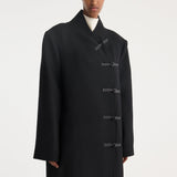 ROHE - Mandarin wool coat | black