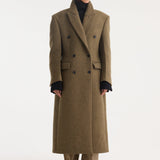 ROHE - Hourglass wool coat | forest melange