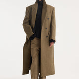 ROHE - Hourglass wool coat | forest melange
