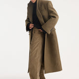 ROHE - Hourglass wool coat | forest melange