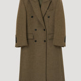 ROHE - Hourglass wool coat | forest melange