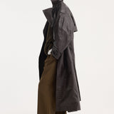 ROHE - Leather croco trenchcoat | mahogany
