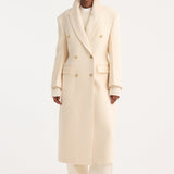 ROHE - Hourglass wool coat | off white