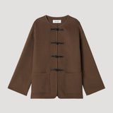 ROHE - Mandarin double-faced wool jacket | taupe