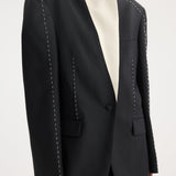 ROHE - Contrast detail blazer | black