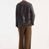 ROHE - Mandarin leather jacket | mahogany