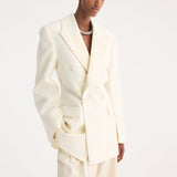 ROHE - Hourglass tuxedo blazer | off white