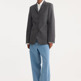 ROHE - Fitted wool blazer | dark grey melange