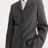 ROHE - Fitted wool blazer | dark grey melange
