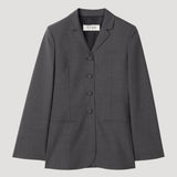 ROHE - Fitted wool blazer | dark grey melange