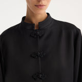 ROHE - Mandarin satin jacket | black