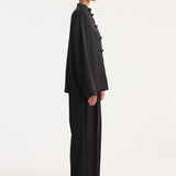 ROHE - Mandarin satin jacket | black