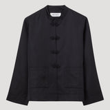 ROHE - Mandarin satin jacket | black