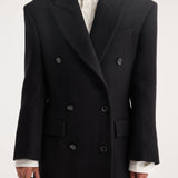 ROHE - Hourglass wool coat | black