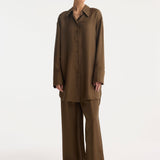 ROHE - Signature elongated silk shirt | forest