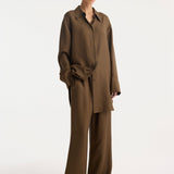 ROHE - Signature elongated silk shirt | forest
