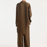 ROHE - Signature elongated silk shirt | forest