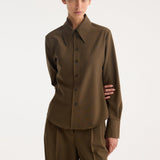 ROHE - Fitted wool shirt | forest