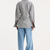 ROHE - Crushed checked shaped shirt | mini grey check