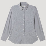 ROHE - Crushed checked shaped shirt | mini grey check