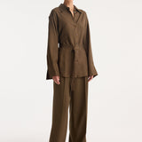 ROHE - Silk gilet-shirt | forest