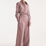 ROHE - Fitted tweed shirt | mauve melange