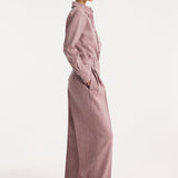 ROHE - Fitted tweed shirt | mauve melange