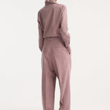 ROHE - Fitted tweed shirt | mauve melange
