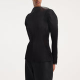 ROHE - Sculptural plissé top | black