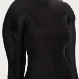 ROHE - Sculptural plissé top | black