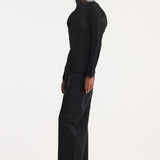 ROHE - Sculptural plissé top | black
