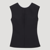 ROHE - Open back appliqué top | black