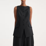 ROHE - Boat-neck waistcoat | black