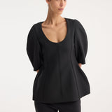 ROHE - Sculptural top | black