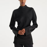 ROHE - Satin waisted top | black