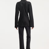 ROHE - Satin waisted top | black