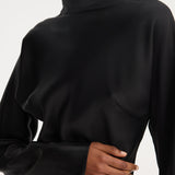 ROHE - Satin waisted top | black