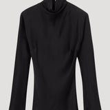 ROHE - Satin waisted top | black