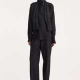 ROHE - Foulard satin top | black