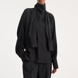 ROHE - Foulard satin top | black
