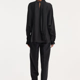 ROHE - Foulard satin top | black