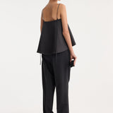 ROHE - Peplum satin top | black