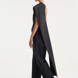 ROHE - One-shoulder cape top | black