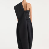 ROHE - One-shoulder cape top | black