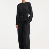 ROHE - Kimono satin top | black